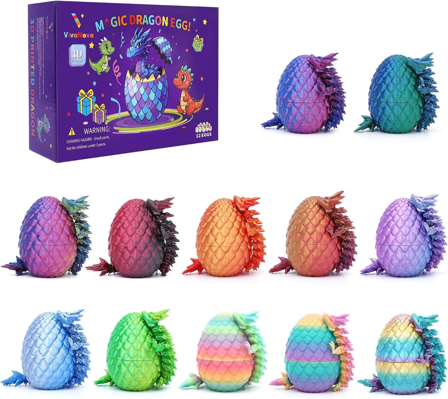 VivaNova 12-Pack Mini Dragon Eggs, product photograph